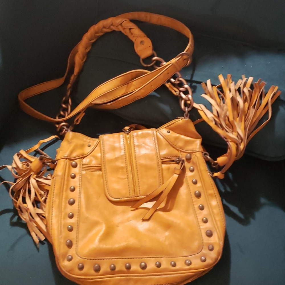 Vintage bcbg mustard messenger bag